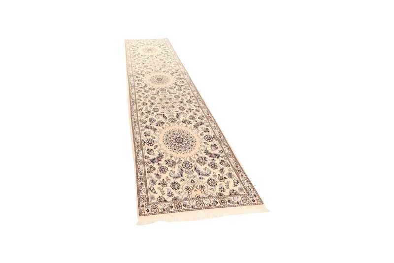 Nain 9La · Handgeknüpft – Beige, 345x84 cm