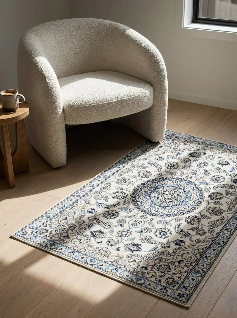 Nain 9La · Handgeknüpft – Beige, 136x89 cm