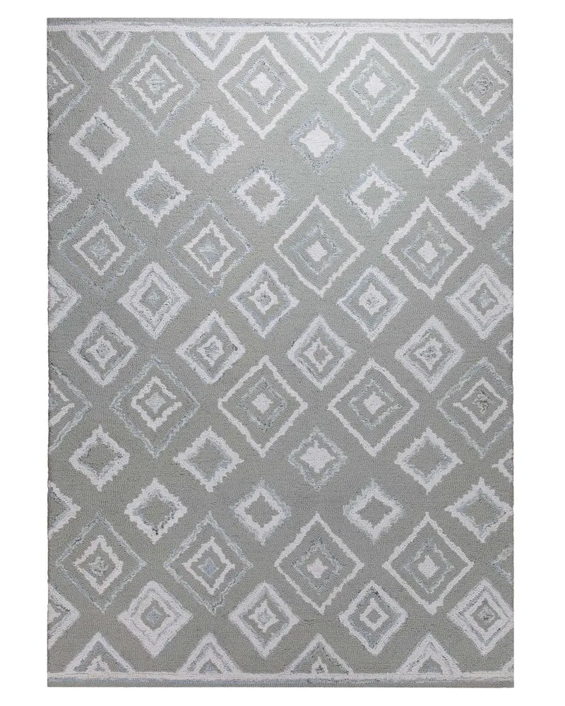 Berber-Raute in Salbei - Handtuft Wolle 160 x 230 cm