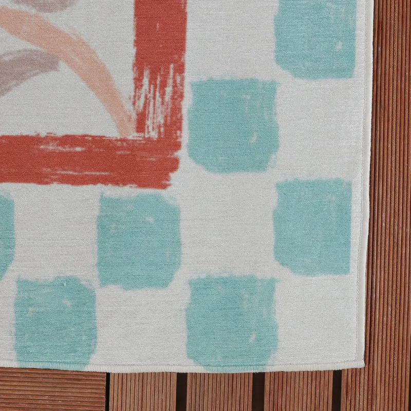 Outdoor-Teppich - Oasis Leaves Blau/Rot
