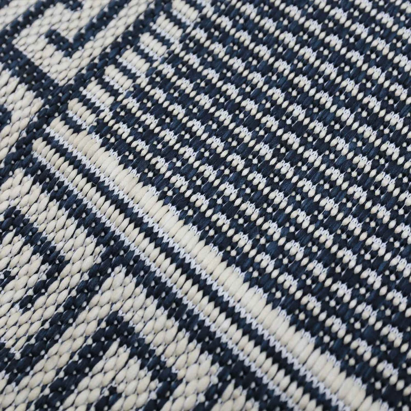 In- und Outdoor Teppiche Flachgewebe Balkon Küche Bordüre Look In Blau & Turkis