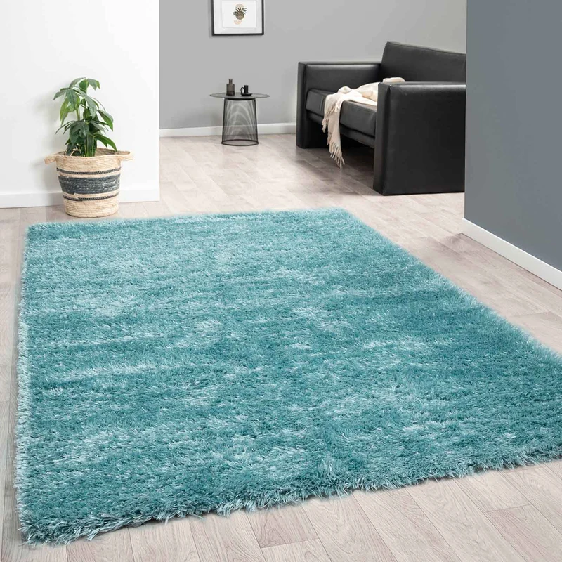 Hochflor Teppich Wohnzimmer Shaggy Super Weich Soft Pastellfarben Einfarbig