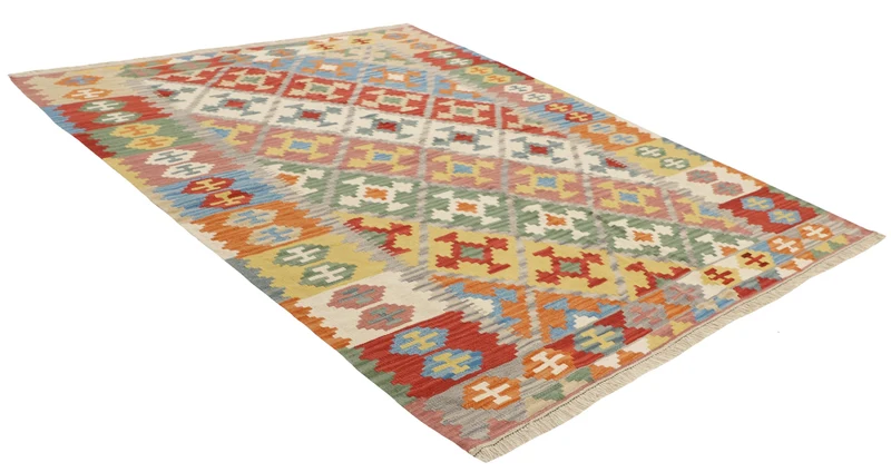 MY-RUG Teppich "Kelim" Rauten-& Diamantmuster, Handgewebt