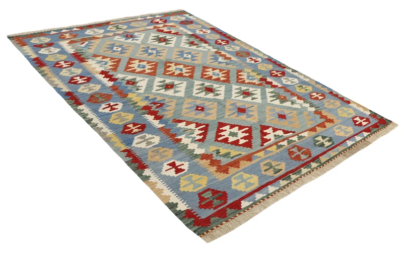 MY-RUG Teppich "Kelim" Rauten-& Diamantmuster, Handgewebt