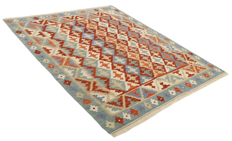 MY-RUG Teppich "Kelim" Rauten-& Diamantmuster, Handgewebt