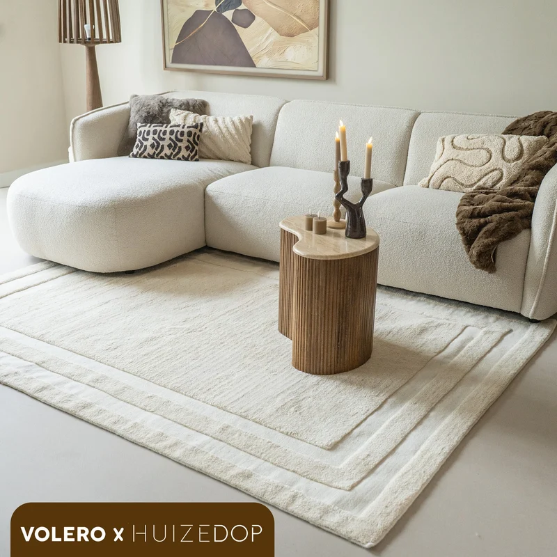 Wollteppich - Judith Border Creme