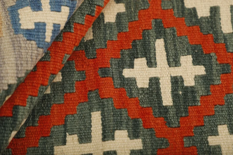 MY-RUG Teppich "Kelim" Rauten-& Diamantmuster, Handgewebt