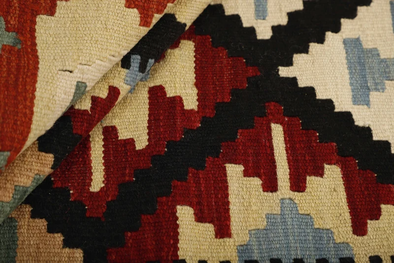 MY-RUG Teppich "Kelim" Rauten-& Diamantmuster, Handgewebt