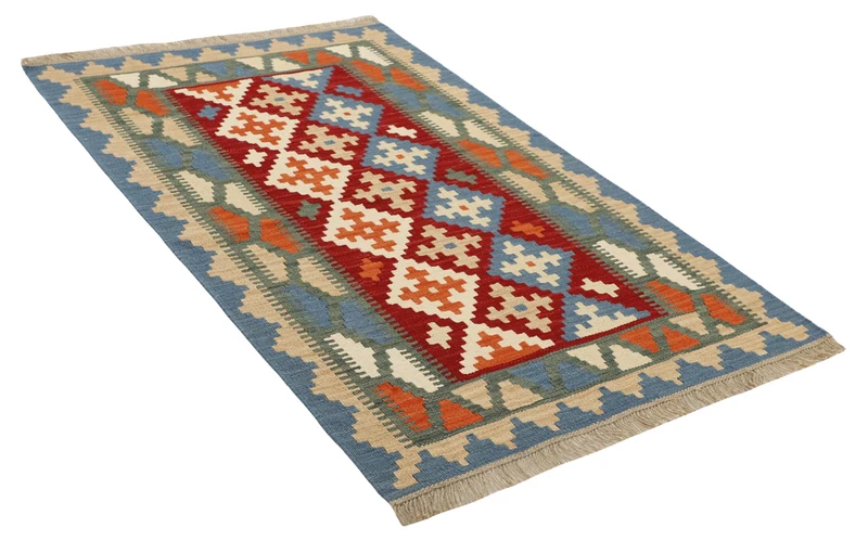 MY-RUG Teppich "Kelim" Rauten-& Diamantmuster, Handgewebt