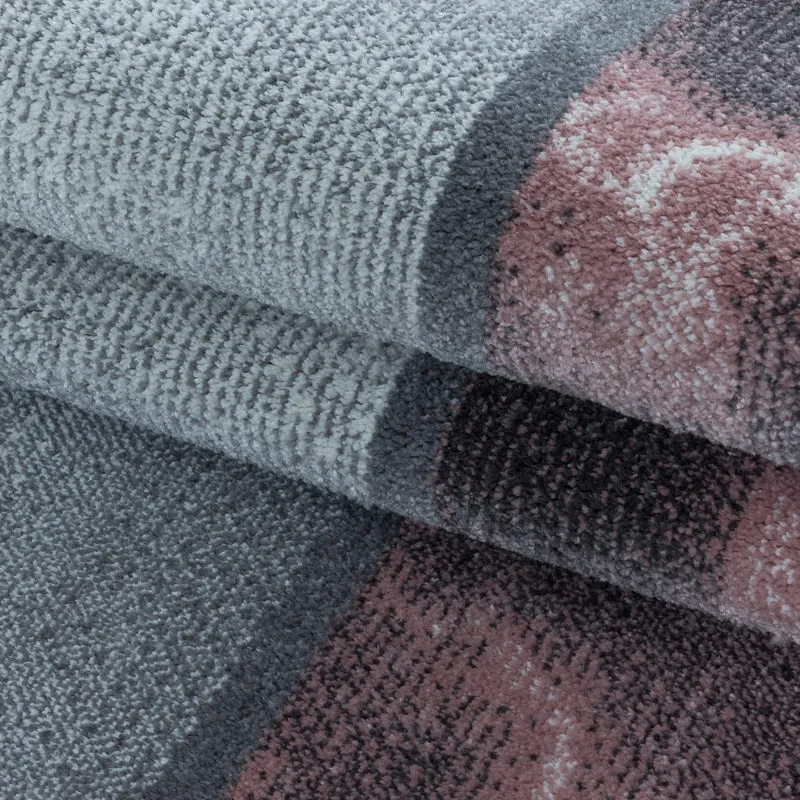 Modern Designer Wohnzimmer Teppich Weicher Kurzflor Kariert Design Robust