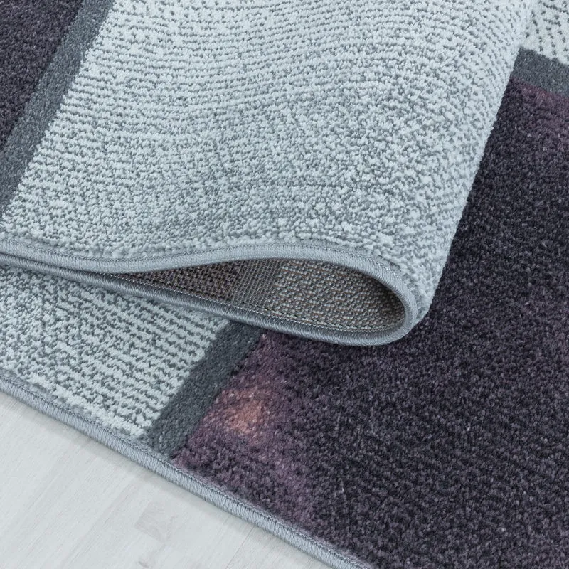 Modern Designer Wohnzimmer Teppich Weicher Kurzflor Kariert Design Robust