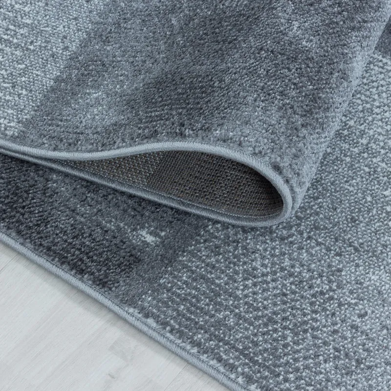Modern Designer Wohnzimmer Teppich Weicher Kurzflor Kariert Design Robust