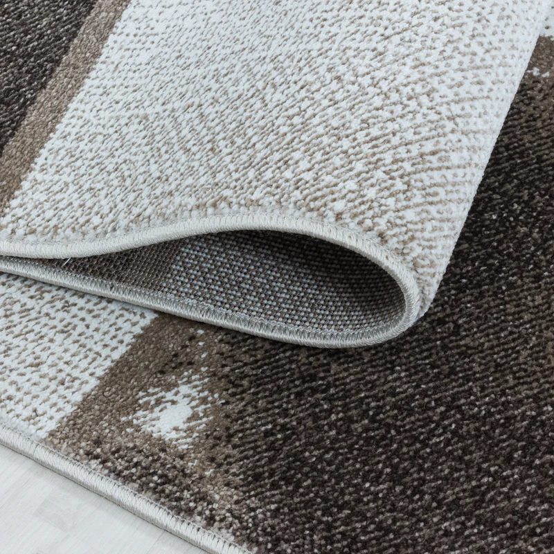 Modern Designer Wohnzimmer Teppich Weicher Kurzflor Kariert Design Robust
