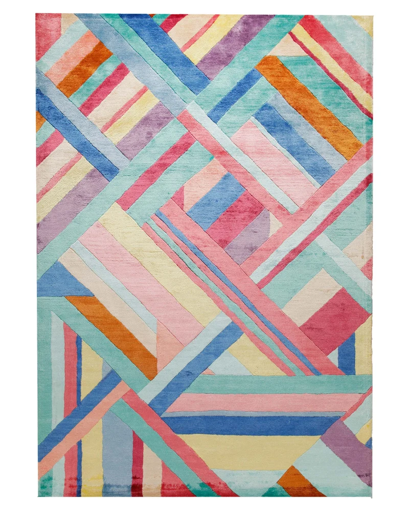 Aquarell-Geflecht in Pastell - Handtuft Viskose 160 x 230 cm