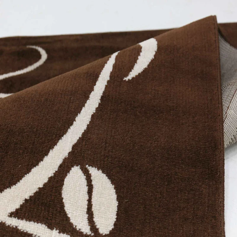 Küchenteppich Braun Trendiger Kaffee Teppich, Cappuccino Muster Tasse Kurzflor