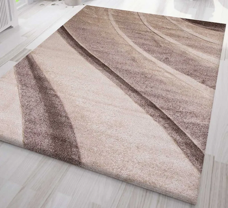 Designer Teppich Modern Abstrakt Wellen Optik Konturenschnitt versch. Farbvarianten