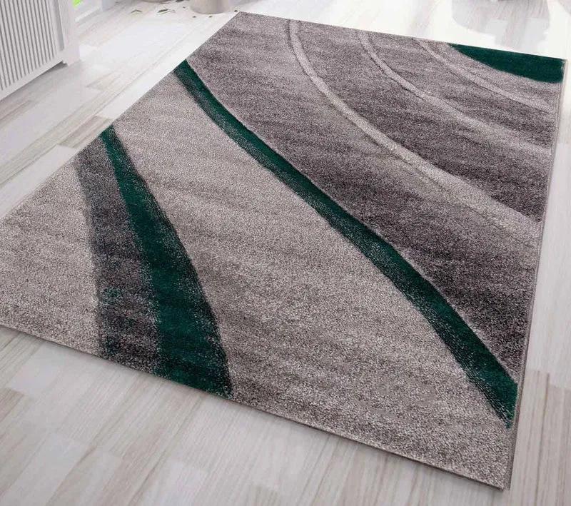 Designer Teppich Modern Abstrakt Wellen Optik Konturenschnitt versch. Farbvarianten