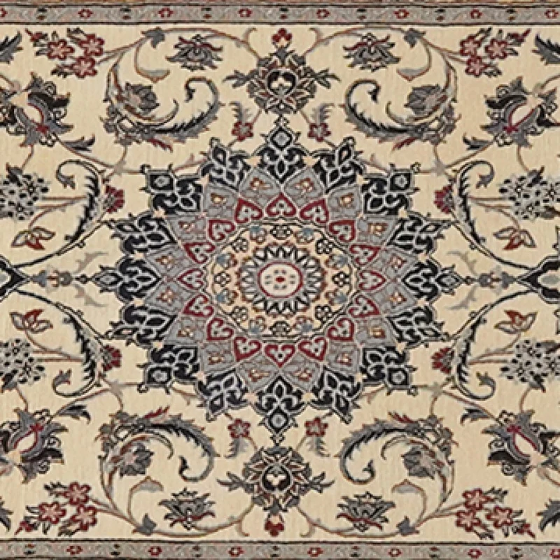 Nain 6La · Handgeknüpft – Beige, 373x86 cm