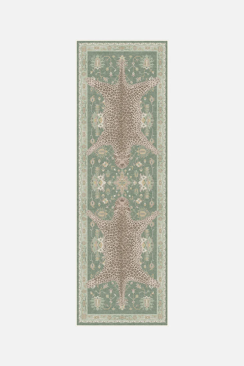 Leopard Grün Teppich