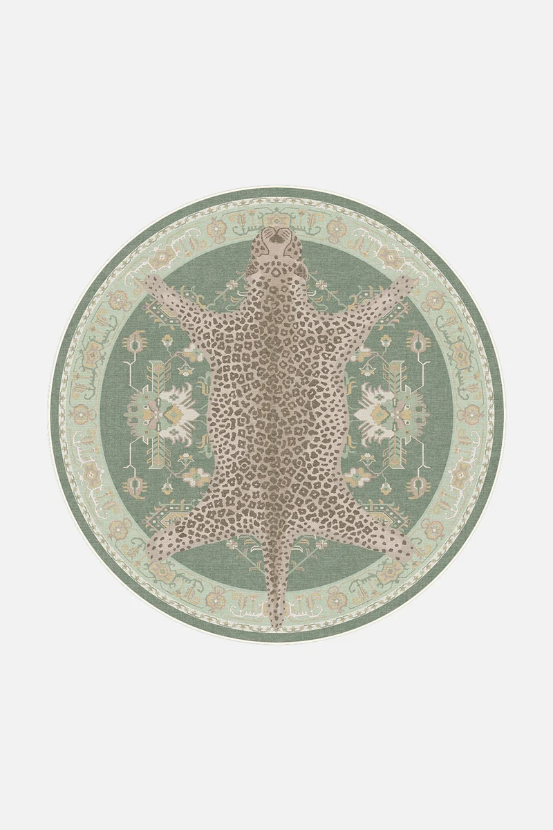 Leopard Grün Teppich