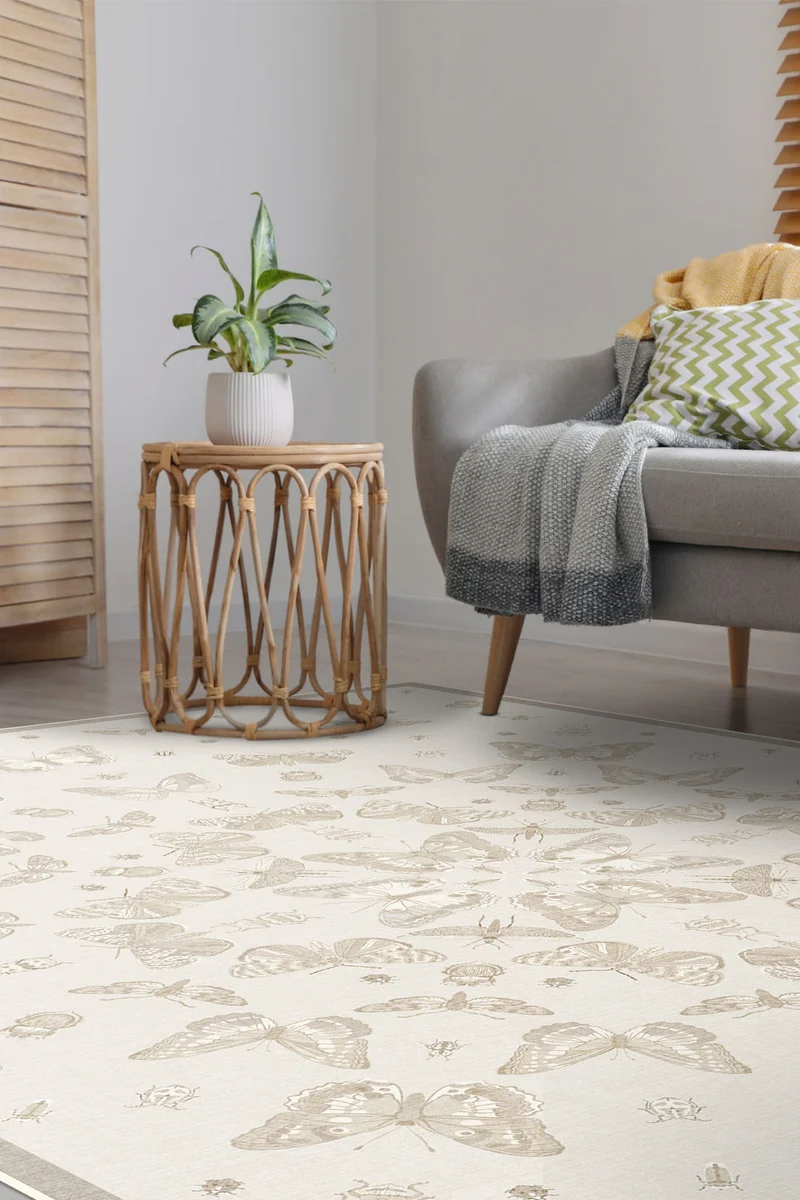 Schmetterling Beige Teppich