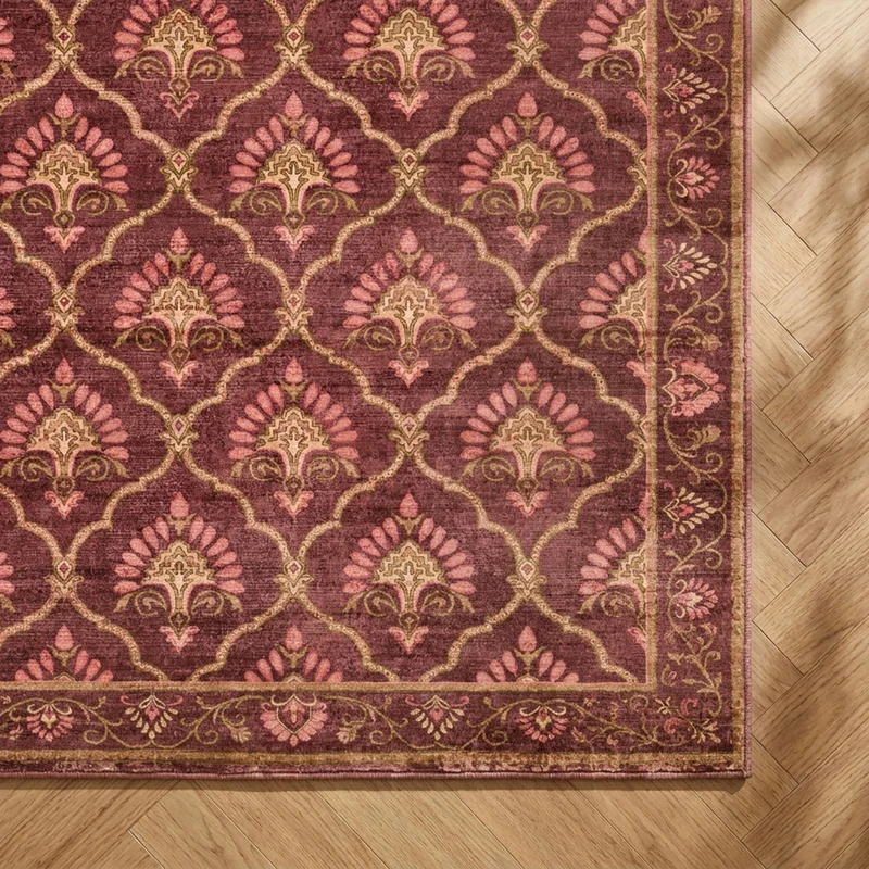 Teppich Vintage - Sage Grid Rot