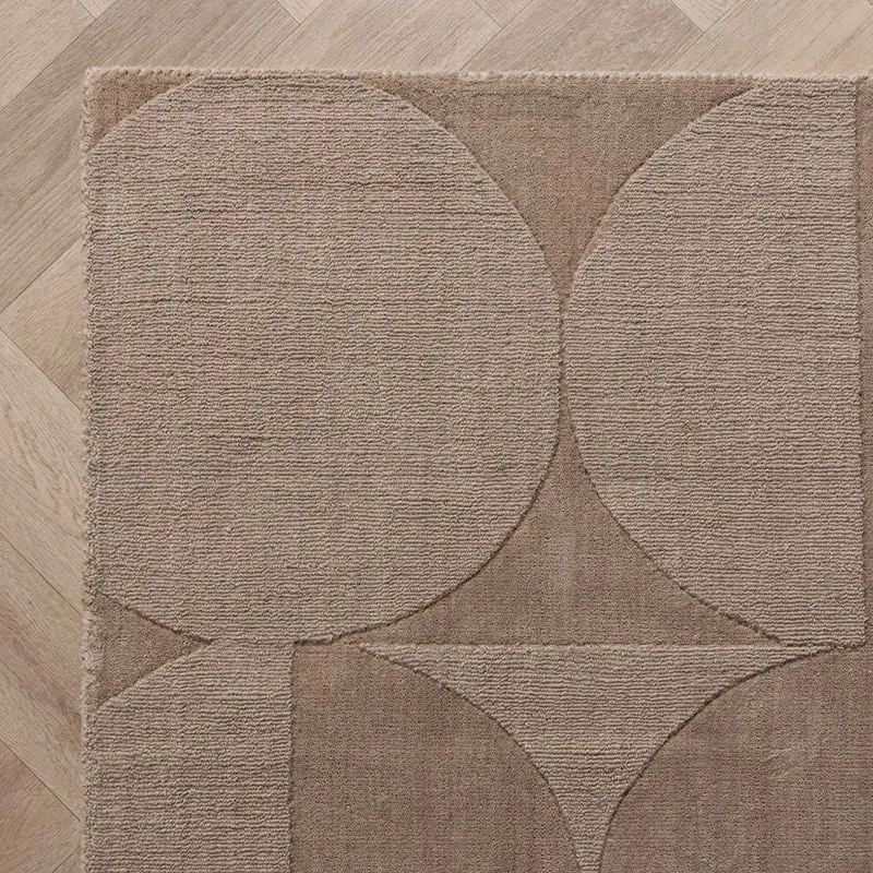 Wollteppich - Giselle Circles Beige