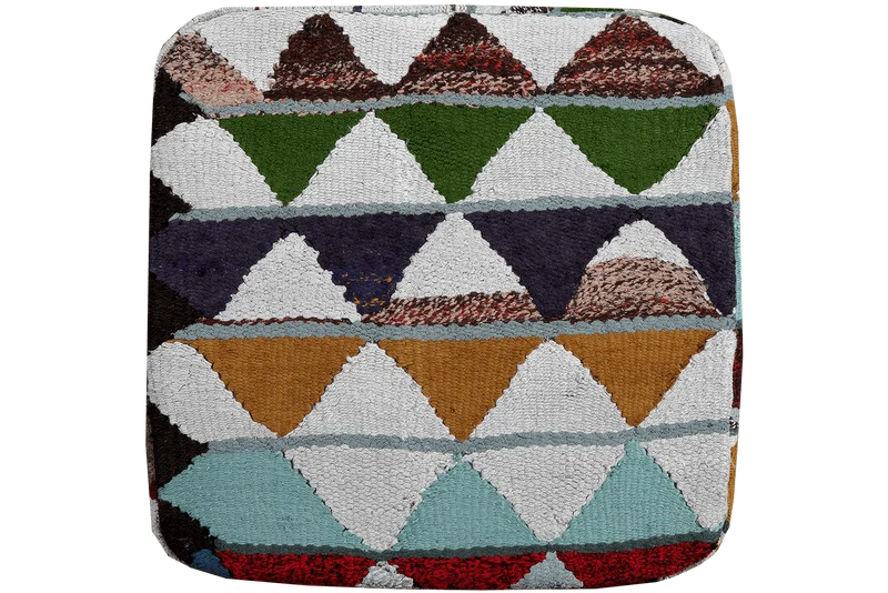 Kelim Pouf · Handgefertigt – Bunt, 65x65 cm