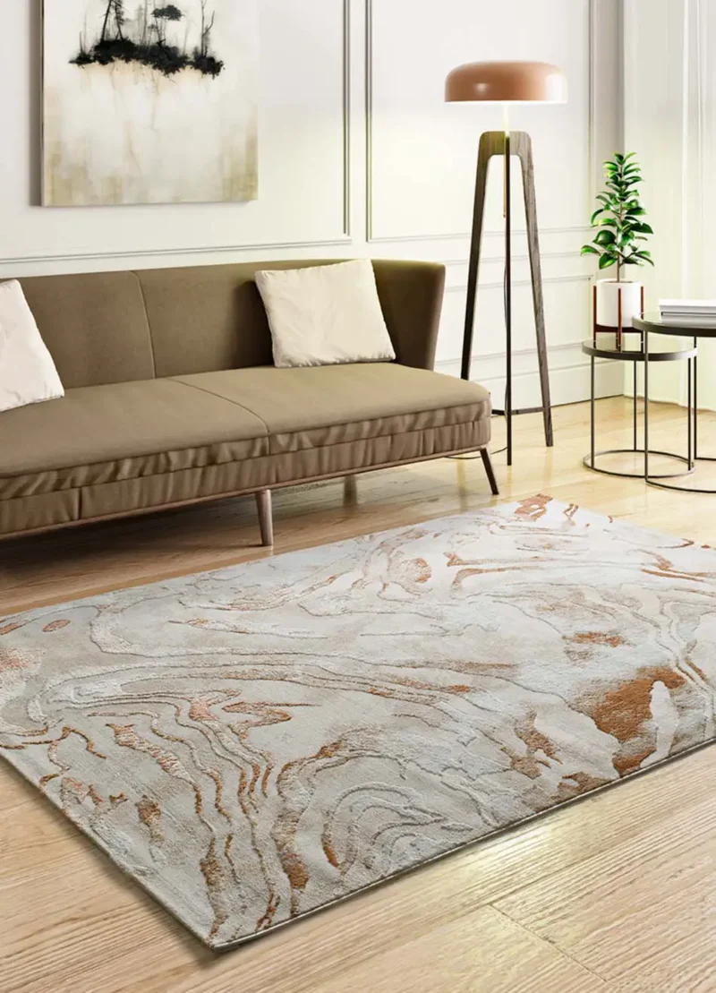 Alfombra abstracta con relieve Keops 5807 Caldera