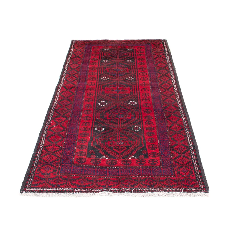 Belutsch Teppich 100x205cm - Perserteppich - dunkelrot