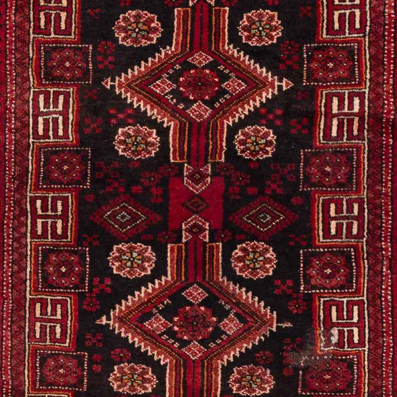 Belutsch Teppich 100x200cm - Perserteppich - dunkelrot