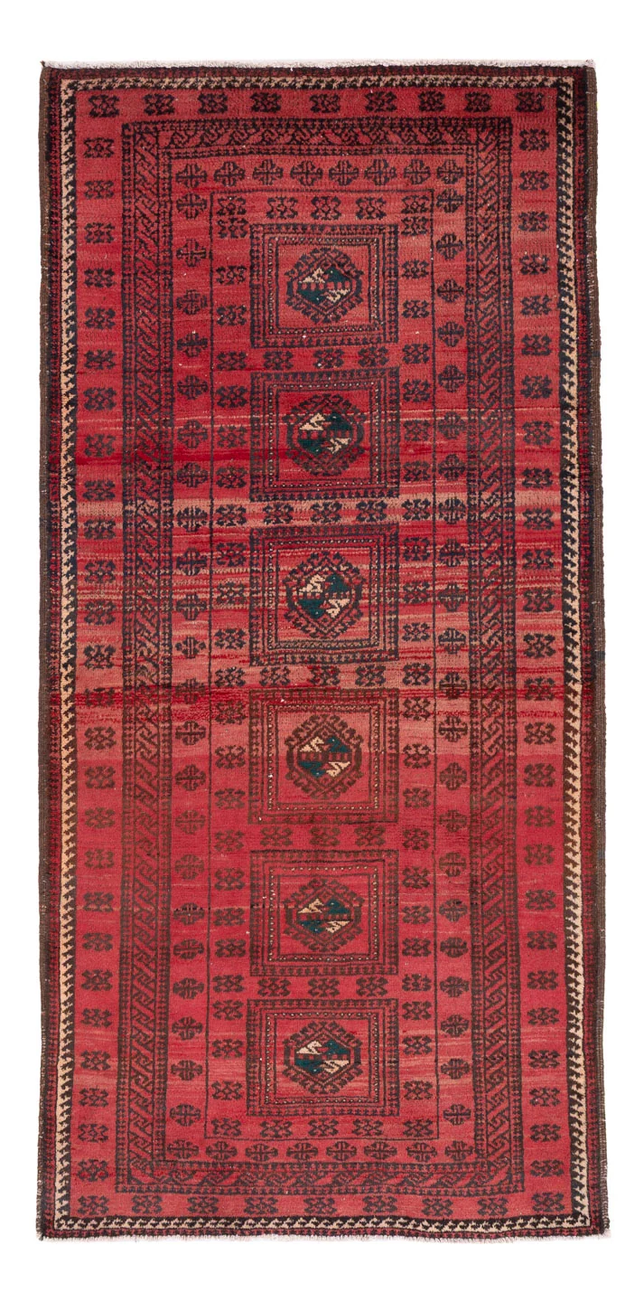 Belutsch Teppich 100x200cm - Perserteppich - hellrot