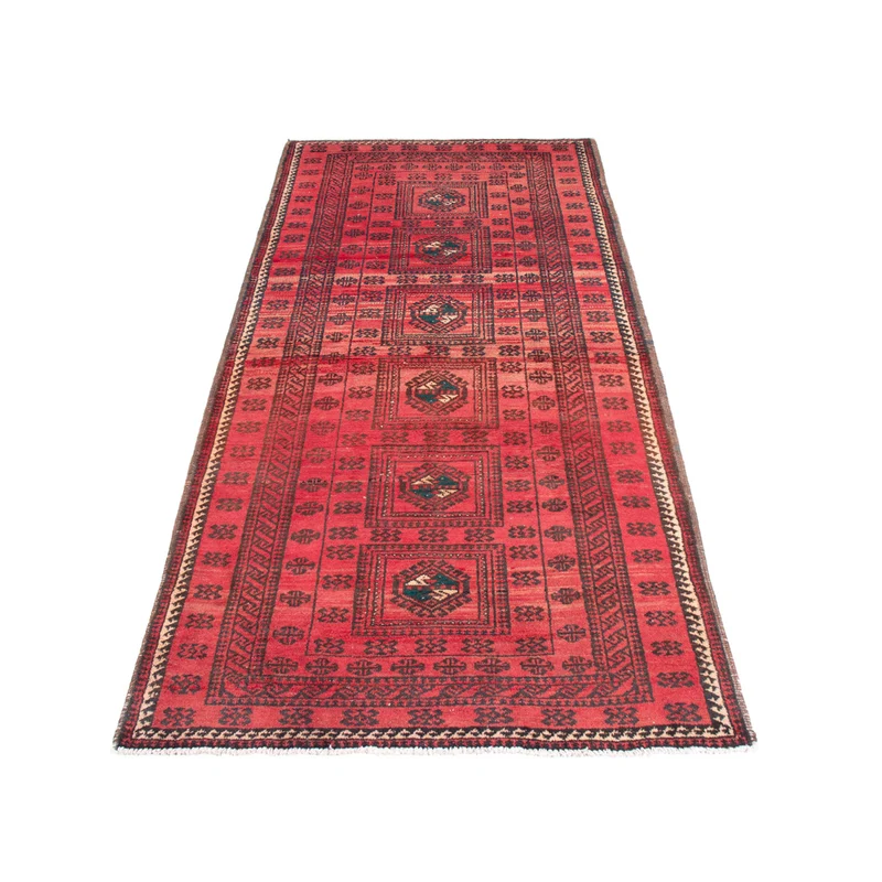 Belutsch Teppich 100x200cm - Perserteppich - hellrot
