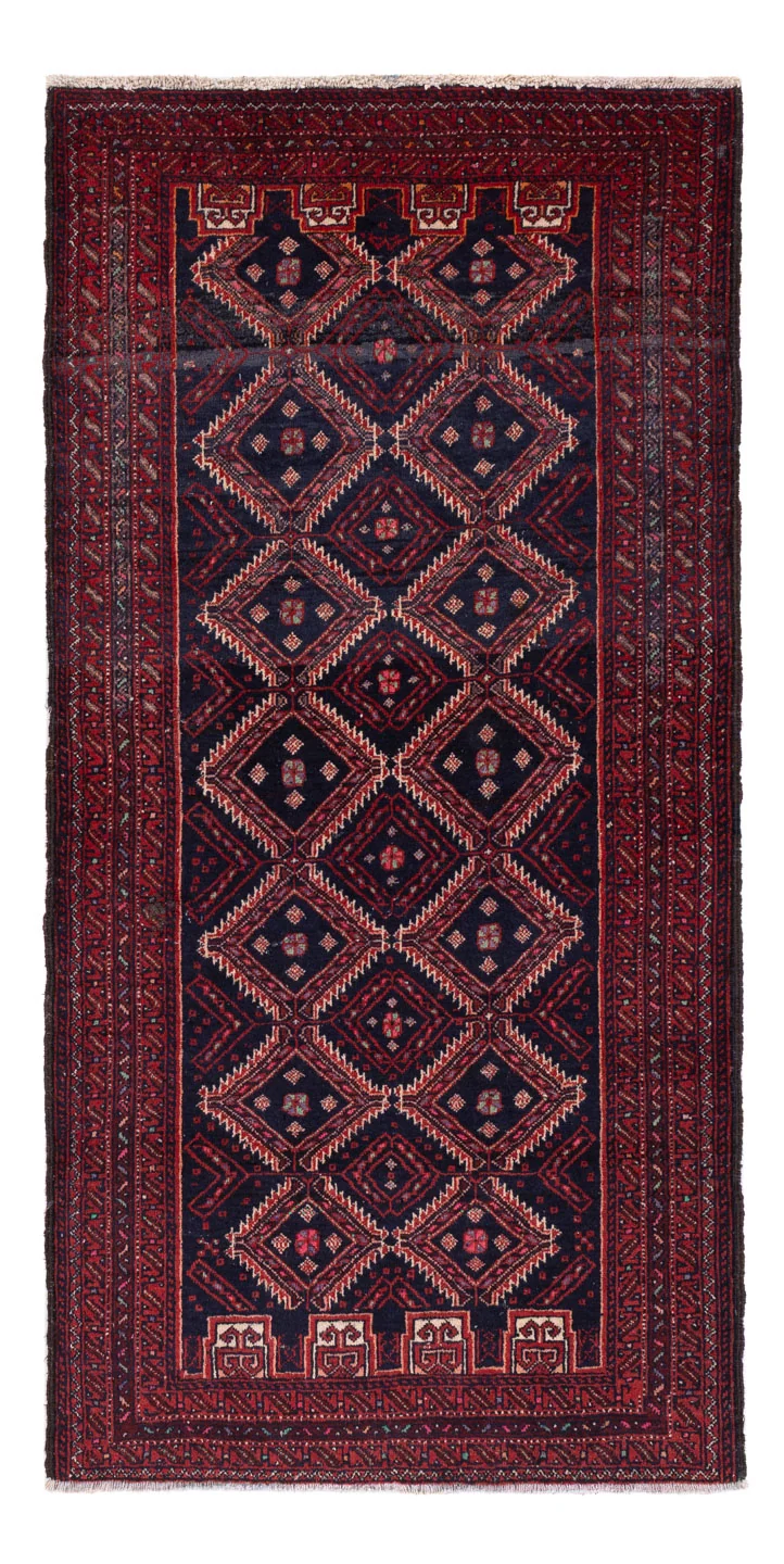 Belutsch Teppich 88x175cm - Perserteppich - dunkelrot
