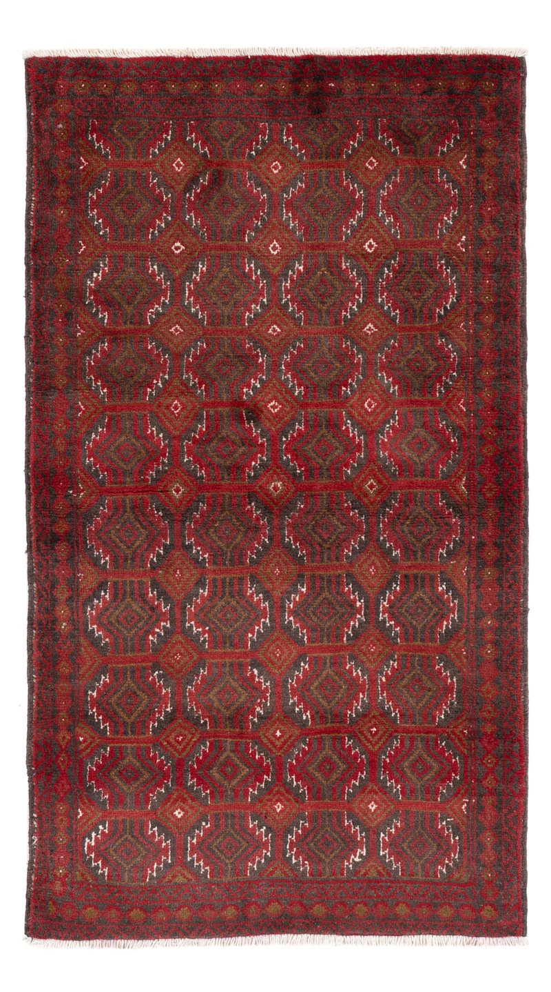 Belutsch Teppich 100x170cm - Perserteppich - dunkelrot