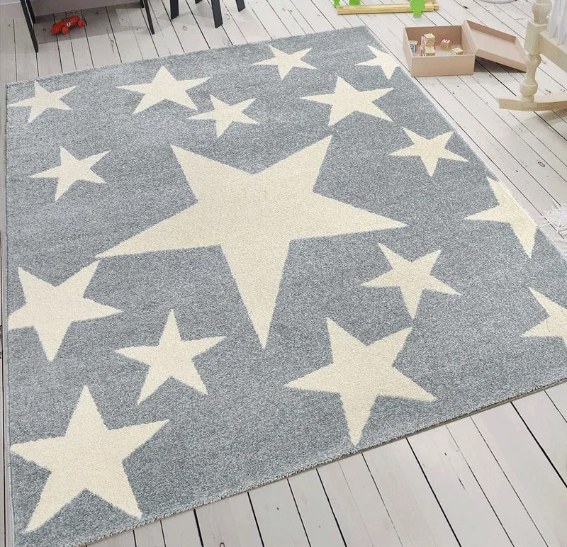 Kinderteppich Teppich Kurzflor Sternenmotiv modern pflegeleicht versch. Farben