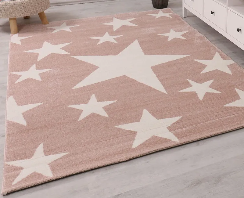 Kinderteppich Teppich Kurzflor Sternenmotiv modern pflegeleicht versch. Farben