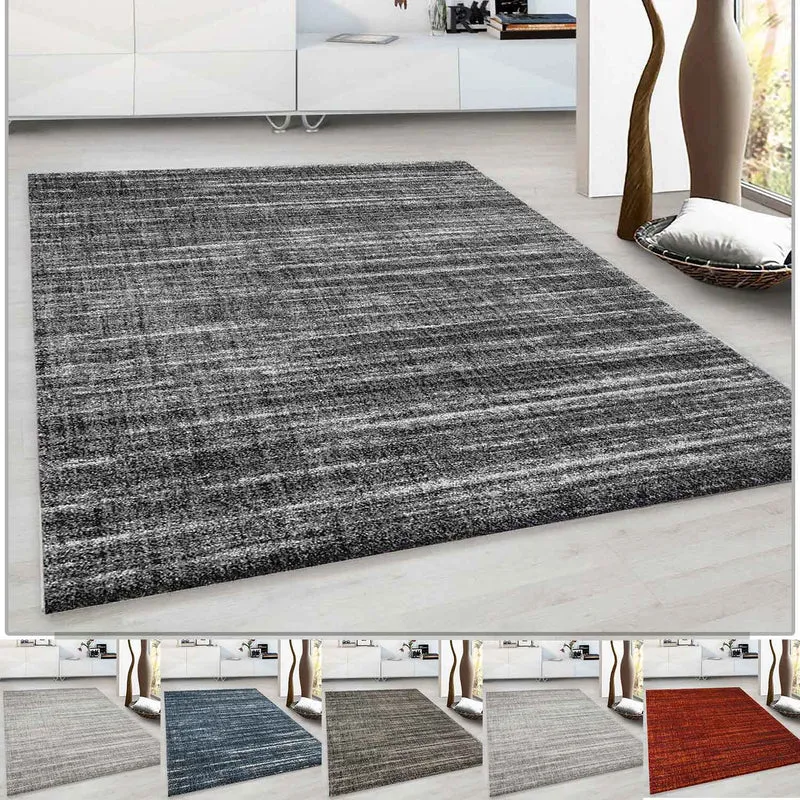 Designer Teppich Wohnzimmer weich mit dichtem Flor meliert versch. Farbvarianten
