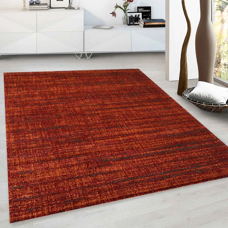 Designer Teppich Wohnzimmer weich mit dichtem Flor meliert versch. Farbvarianten