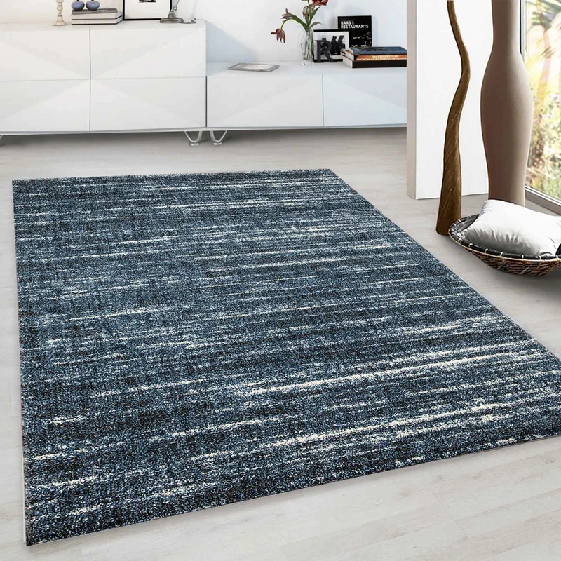 Designer Teppich Wohnzimmer weich mit dichtem Flor meliert versch. Farbvarianten