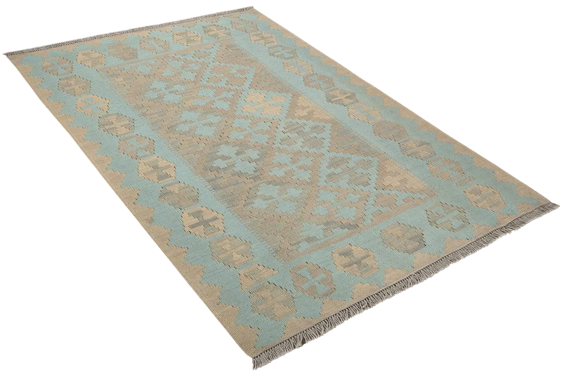Kelim Gashgai · Handgewebt – Grün, 154x104 cm