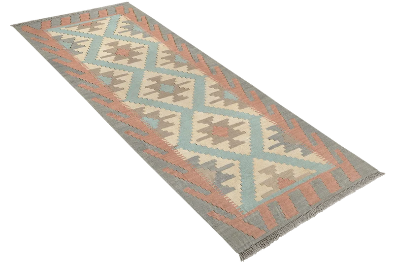 Kelim Gashgai · Handgewebt – Beige, 190x80 cm