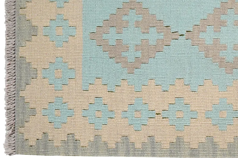 Kelim Gashgai · Handgewebt – Grün, 199x64 cm