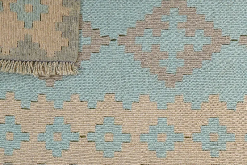 Kelim Gashgai · Handgewebt – Grün, 199x64 cm