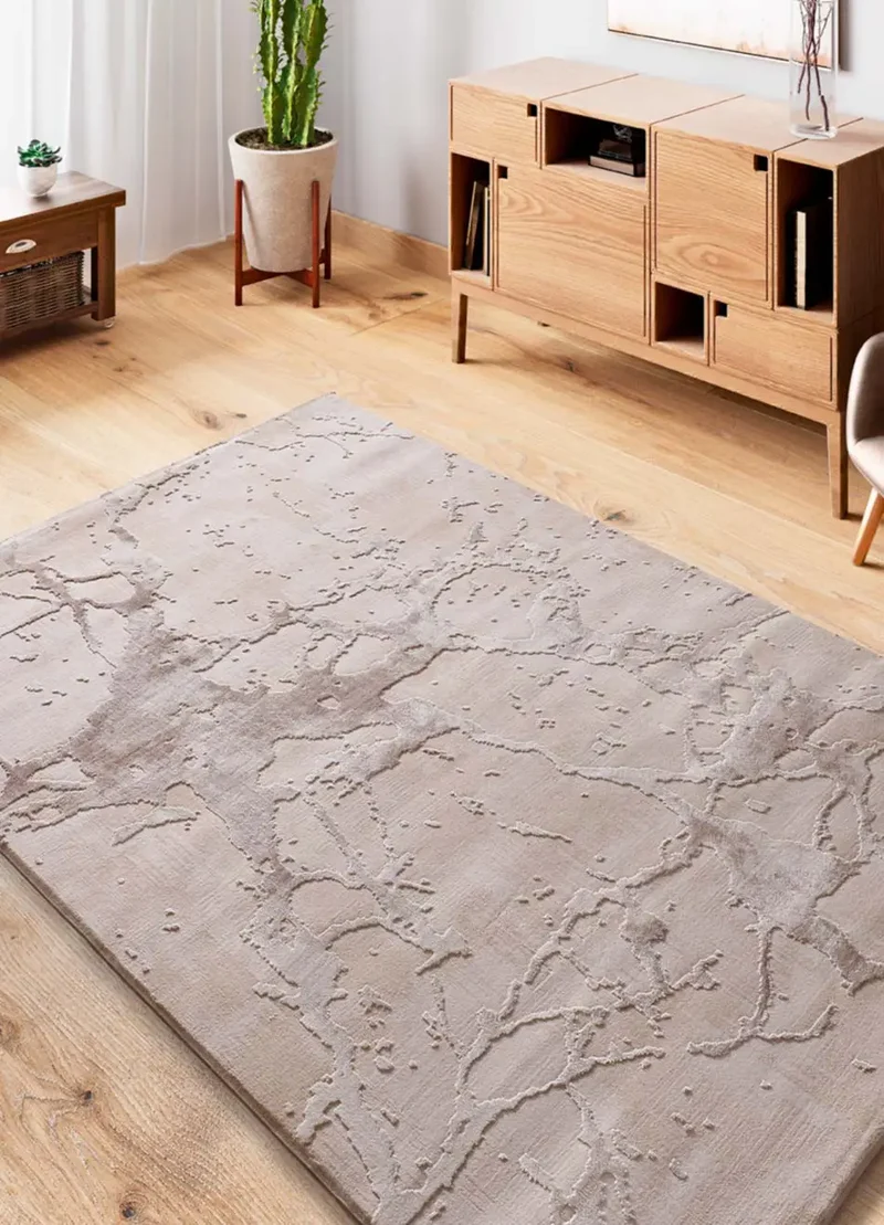 Alfombra efecto mármol con relieve Oris 4208 Beige