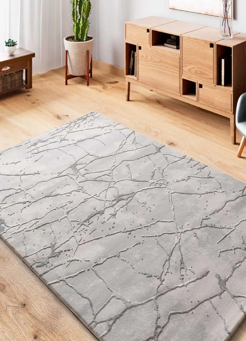 Alfombra efecto mármol con relieve Oris 35 Gris