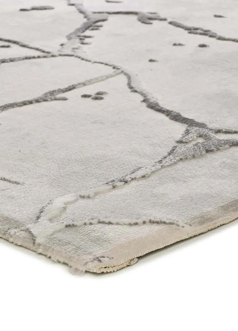 Alfombra efecto mármol con relieve Oris 35 Gris