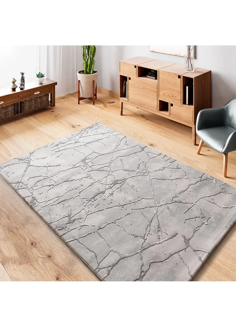 Alfombra efecto mármol con relieve Oris 35 Gris