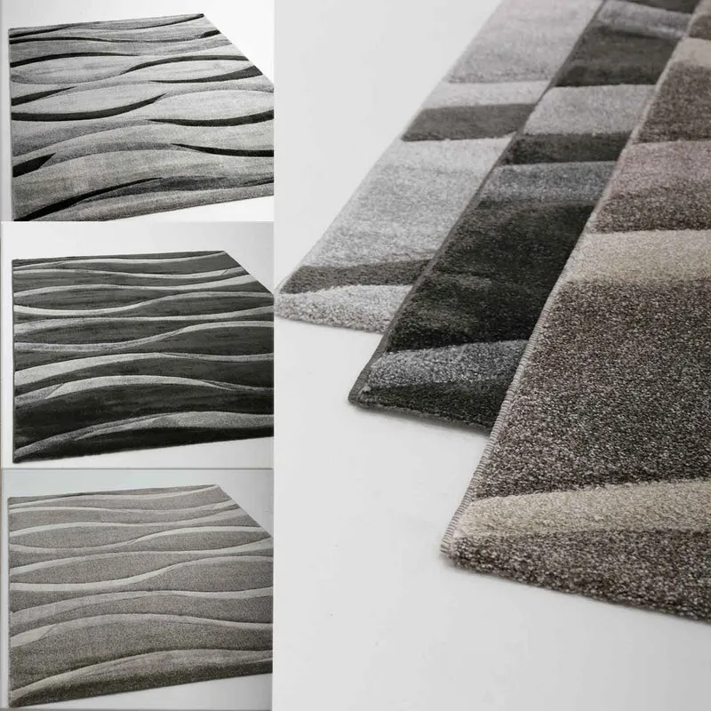 Designer Teppich Kariert Modern Trendig handgeschnittene Konturen in verschiedenen Farbvarianten