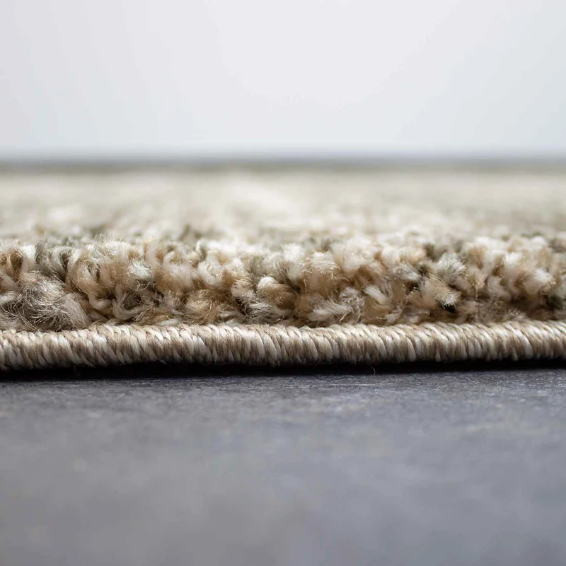 Teppich Wohnzimmer Sehr dicht qualitativ melierter Teppich Beige